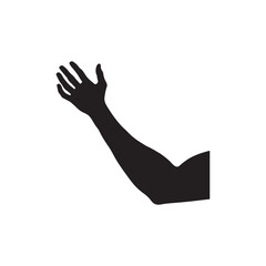 Obraz premium Open human hand silhouette icon vector flat illustration design.