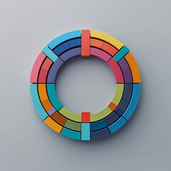 Obraz premium A_circular_grid_design_in_multiple_colors