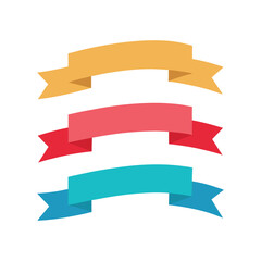 set of colorful ribbon icon vector illustrations, different ribbon icon , flat ribbon icon 