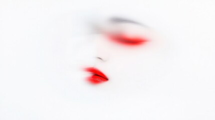 Fototapeta premium close up of sexy asian girl with closed eyes in red light 