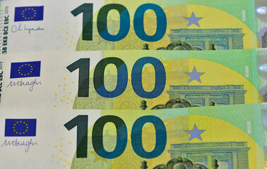 banknotes of various countries. euro photos.