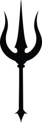 Trident Silhouette vector icon illustration ,  Trident icon 