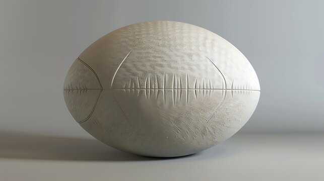 A modern rugby ball with a textured surface and aerodynamic shape, shown on a neutral backdrop