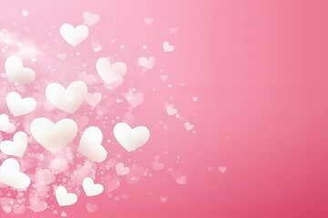 Obraz premium Festive Hearts Background with Pink and White Glitter