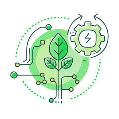 green technology icon, green technology vector illustration-simple illustration of green technology, perfect for green technology logos and icons