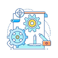 mechanical engineering icon, mechanical engineering vector illustration-simple illustration of mechanical engineering, perfect for mechanical engineering logos and icons