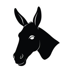 Mule Head Silhouette Pig Art Illustration and Black Mule Color Design