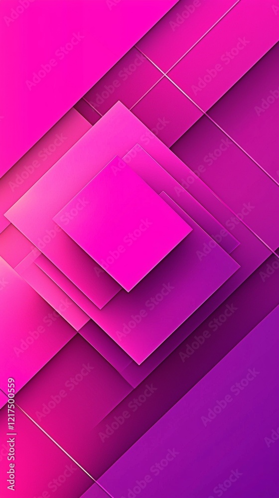 Poster modern abstract background created by overlapping pink and purple squares, forming a dynamic and vis