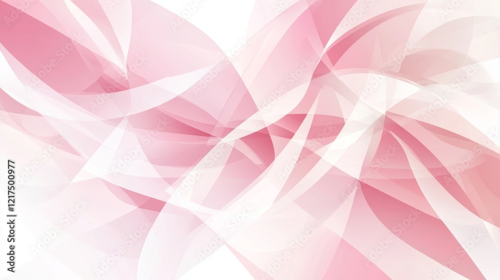 Poster intertwined pink and white abstract shapes create a dynamic visual flow, forming an elegant and mode