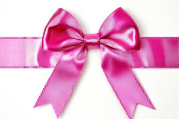 Naklejka premium Elegant Pink Satin Bow on a Soft Background for Use in Celebrations, Gift Wrapping, Decorative Themes, and Event Planning Eye-Catching Visual Appeal