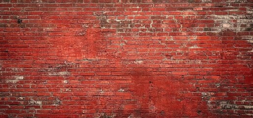 Obraz premium Red Brick Wall Texture Background: Grunge Vintage Aged Weathered Rustic Old Wall Surface
