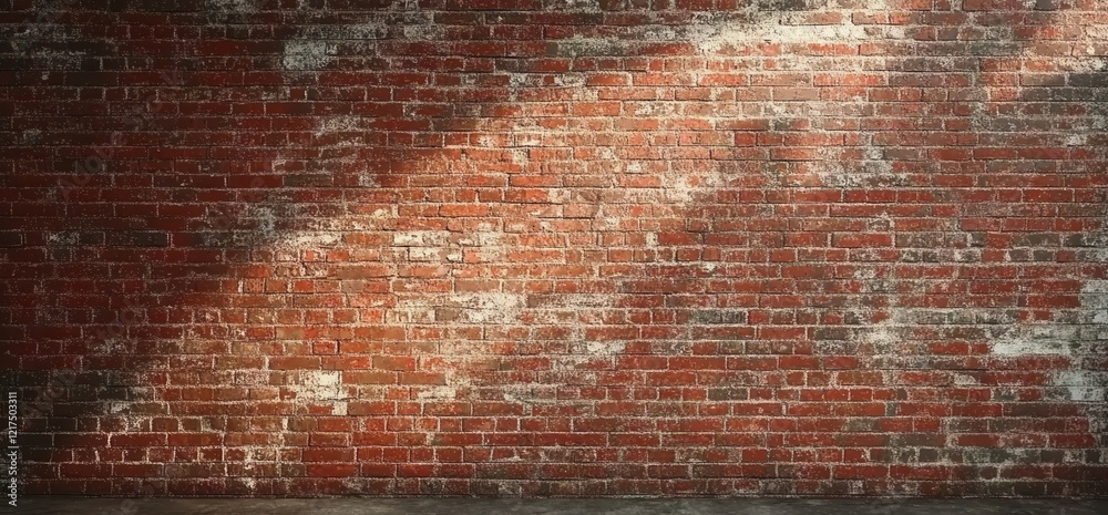 Poster red brick wall texture background with aged and weathered surface