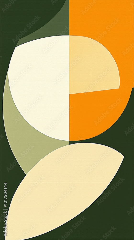 Aufkleber modern abstract art composition with overlapping geometric shapes creating a dynamic and visually en