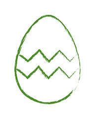 Hand-drawn Easter egg with zigzag pattern