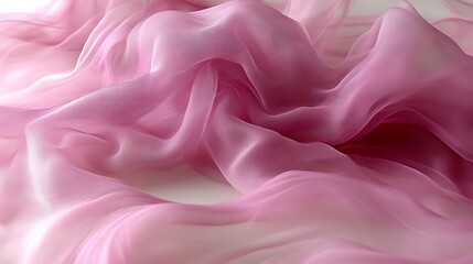 Obraz premium Draped Pink Sheer Fabric Soft Texture Background