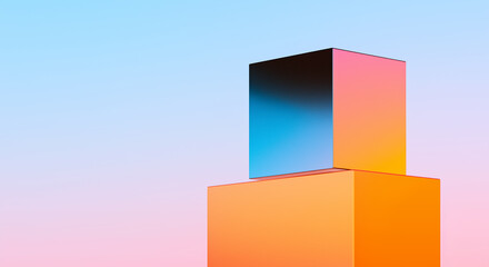 Fototapeta premium abstract colorful background with cubes, minimalist gradient digital background, 3d render