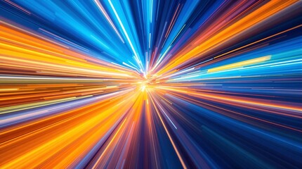 Dynamic Motion Blur Background in Vibrant Blue, Orange, and Yellow