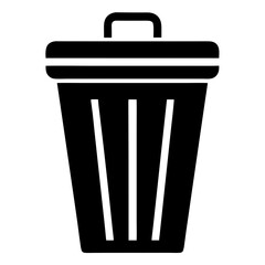 Simple Black and White Trash Can Icon