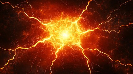 Fiery plasma energy explosion, abstract background, digital art