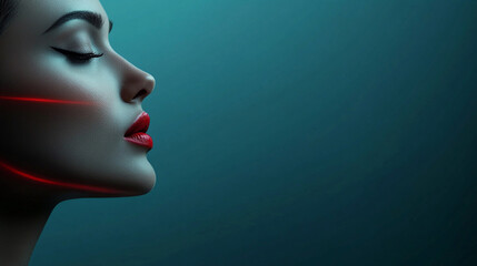 Profile of a woman with dramatic lighting and colors