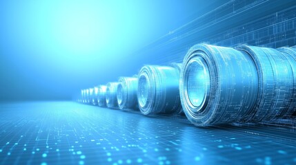 Towering blue metal containers, a glimpse into modern industrial logistics and global trade