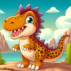 Obraz premium dinosaur cartoon