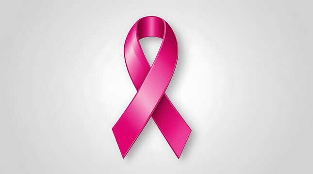 Pink ribbon on white
