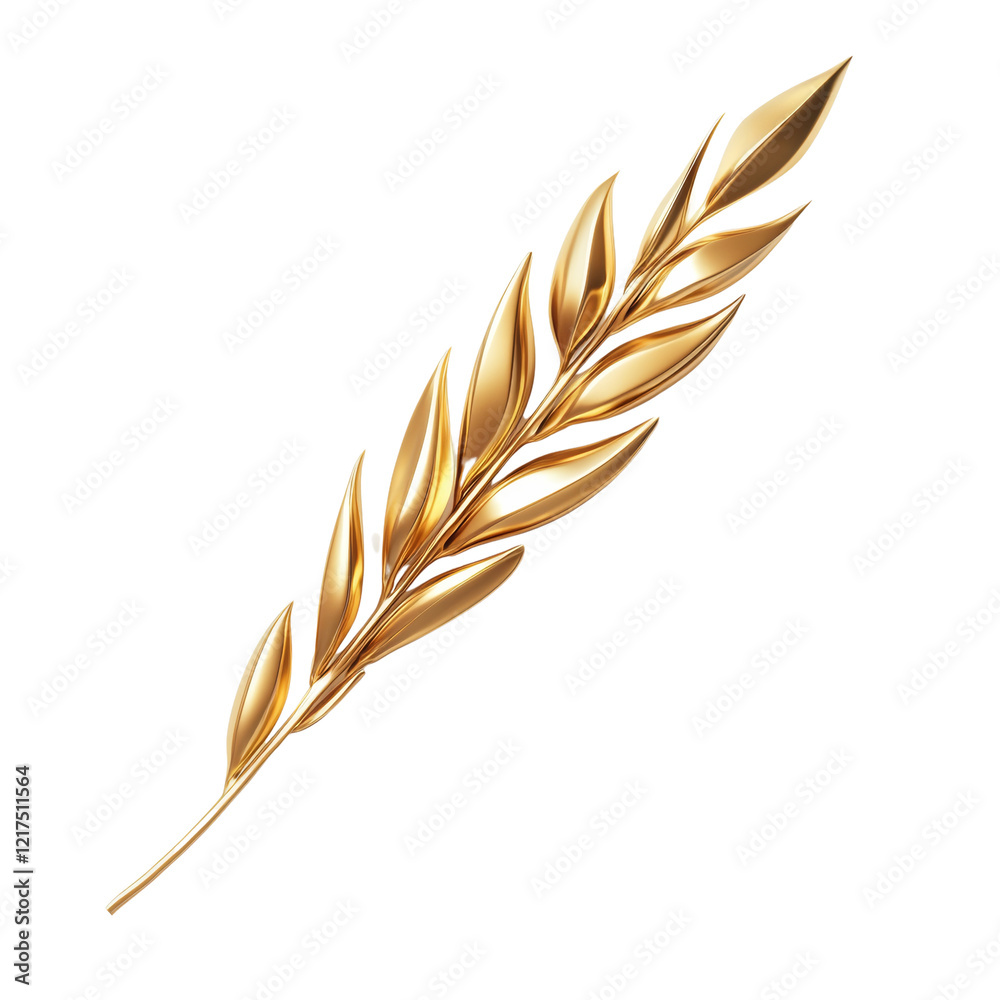 Poster a digitally rendered image showcases a single golden wheat branch against a stark black background.