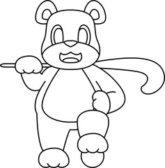 Bear Field hockey Hockey stick Animal Vector Graphic Art Illustration