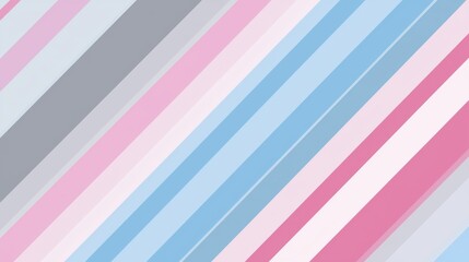 Soft pink, blue, and grey stripes creating a soothing, dynamic diagonal pattern, offering an ideal backdrop for backgrounds and decorative applications in modern design