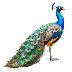 Obraz premium Peacock bird isolated on transparent background 