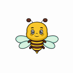 cute bee cartoon character style 