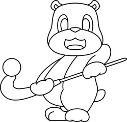 Hamster Field hockey Hockey stick Animal Vector Graphic Art Illustration