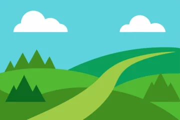 Gardinen vector illustration of a mountain landscape © Provati
