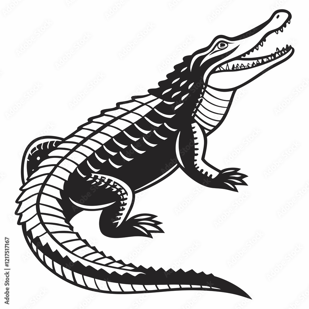 Wall mural crocodile on white