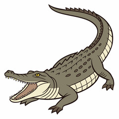 crocodile cartoon isolated on white