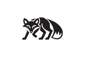  black and white simple fox vector silhouette 