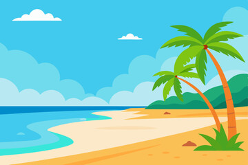 Fototapeta na wymiar palm trees on the beach