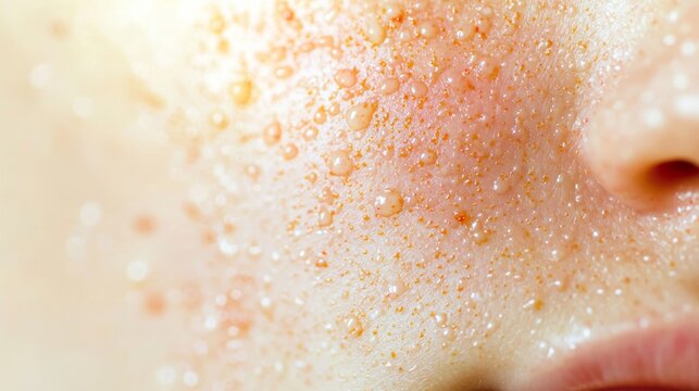Excessive sweating, or hyperhidrosis, manifests on freckled skin, emphasizing the importance of seeking dermatological care and effective treatment for this condition