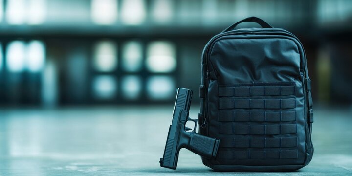 Security incident involving firearm urban setting photo indoor close-up vigilance and safety concerns