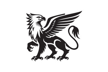  black-and-white simple griffin vector silhouette 