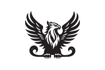  black-and-white simple griffin vector silhouette 
