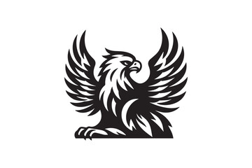  black-and-white simple griffin vector silhouette 
