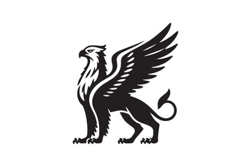  black-and-white simple griffin vector silhouette 