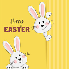 Easter card with cute bunnies