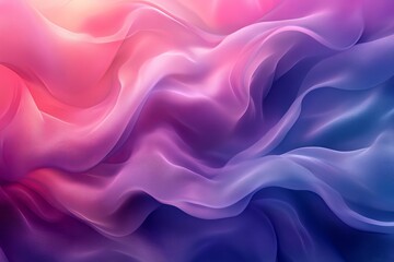 Obraz premium Colorful abstract waves blend smoothly in purple and pink tones, creating a vibrant and calming visual experience