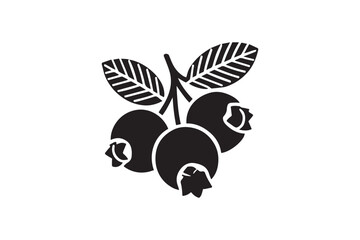  black-and-white simple blue berry  vector silhouette 