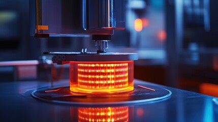 A close view of an induction heater adorned with embedded thermal sensors and a digital readout providing continuous temperature monitoring.