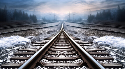 Winter Railway Tracks - A Journey to the Unknown