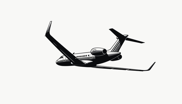 Sleek private jet soaring in clear sky, luxury travel experience